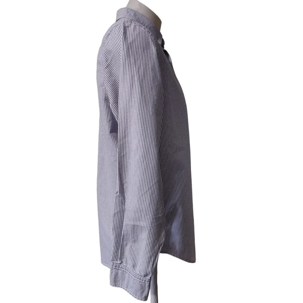 Banana Republic Shirt Men's Large Camden Fit Blue Striped Long Sleeve‎ Button Up